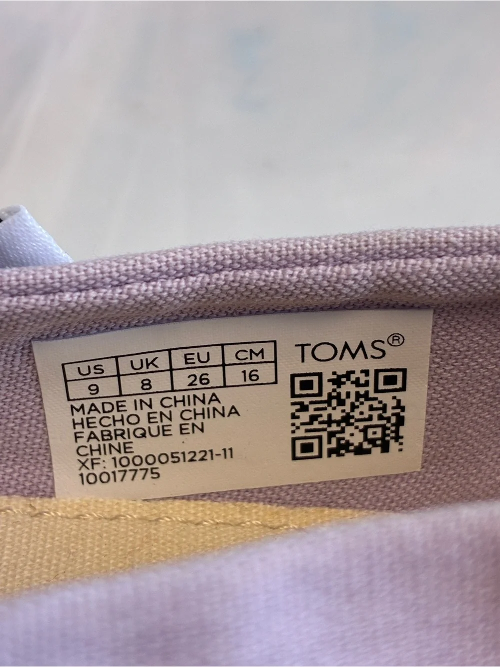 TOMS Tiny Ruffle Textile Slip-On Shoes Lavender Purple Toddler Girl 9 Hook Loop